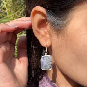 Natural Sodalite 925 sterling silver Earrings, handmade, Sodalite Sterling Silver, Hanging Earrings, Sodalite, Statement Sodalite Earrings