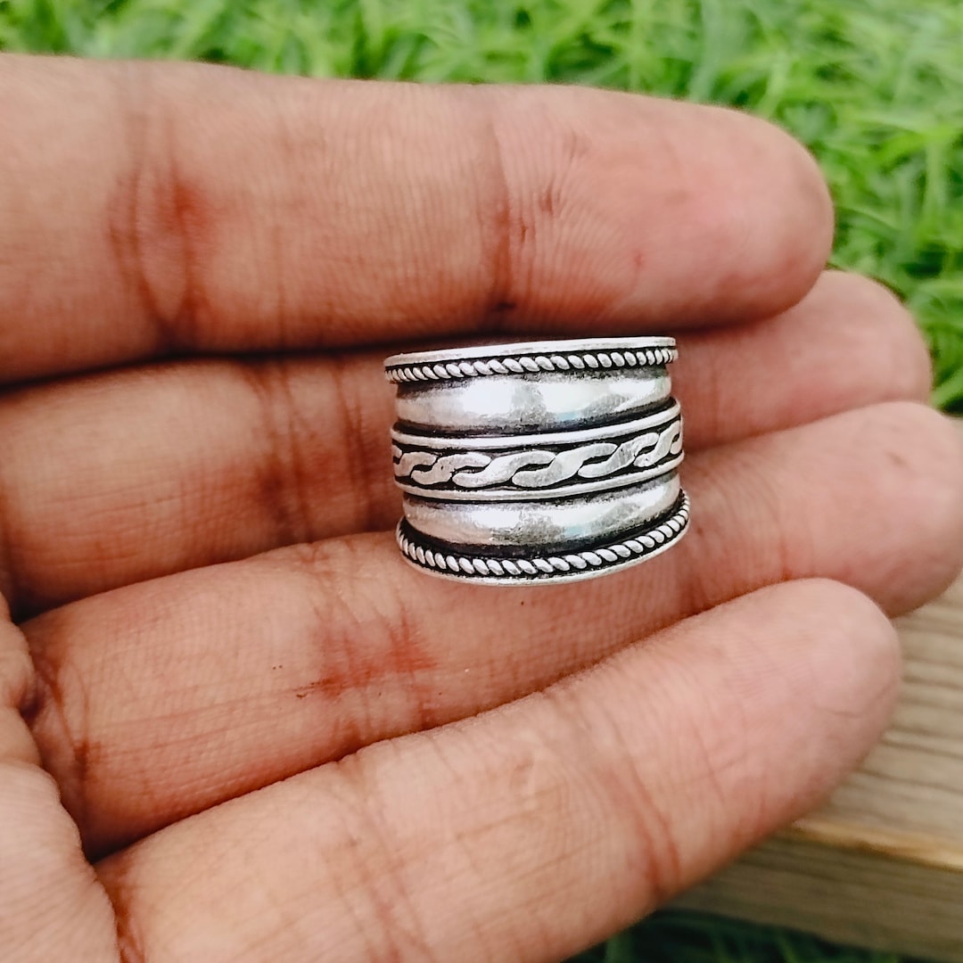 Sterling Silver Spinner Band Ring: Boho Thumb Ring - Etsy