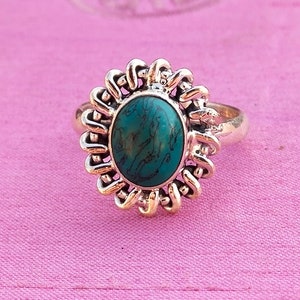 Turquoise Stone Ring  - Sterling Silver 925 - Turquoise Boho ring - Handmade Ring - Turquoise Bohemian Ring - Rings - Boho rings - Rings