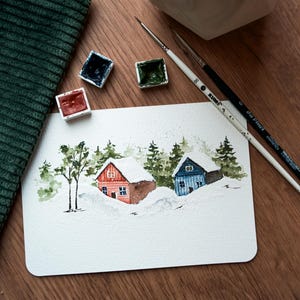 Cabaña en la nieve