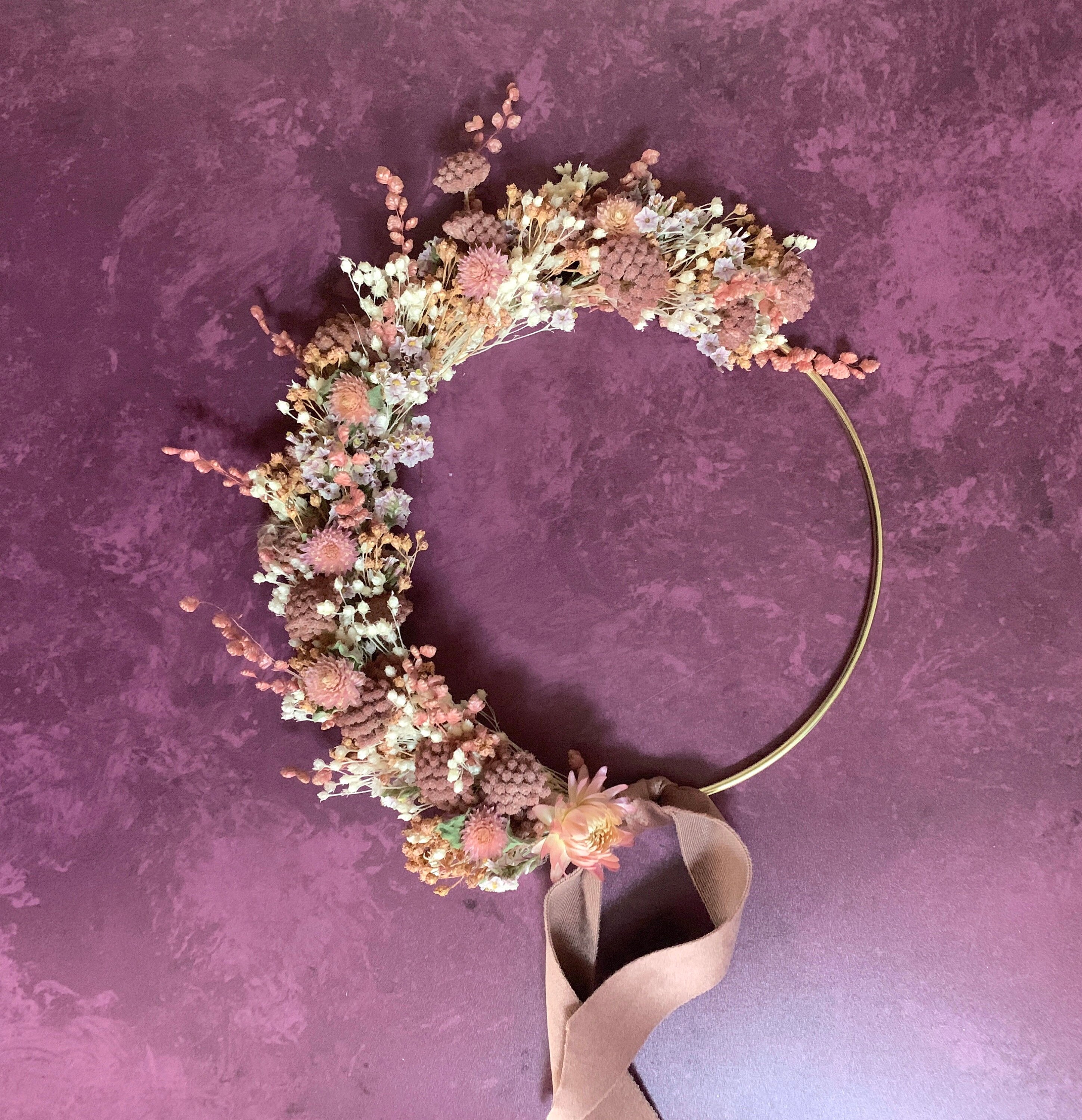 Petite Couronne de Fleurs Séchées Flora - Décoration Murale