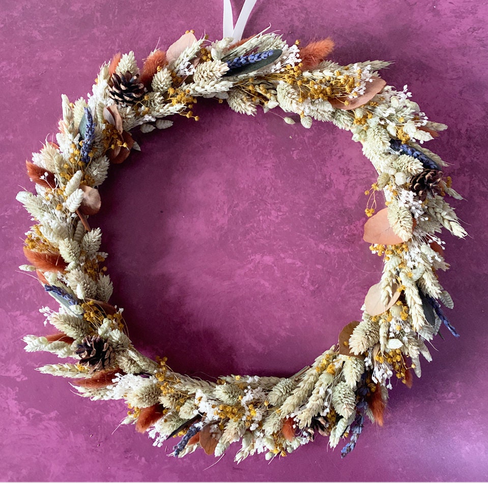 Couronne de Fleurs Séchées Constance - Décoration Murale