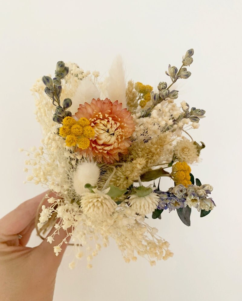 Mini Bouquet de Fleurs Séchées Roxane et Son Vase - Décoration d'intérieur