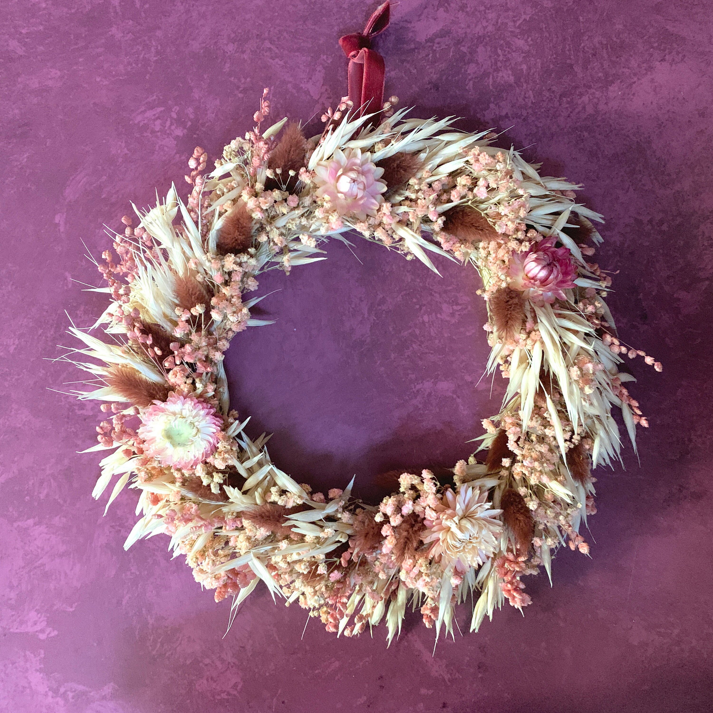 Petite Couronne de Fleurs Séchées Julianne - Décoration Murale