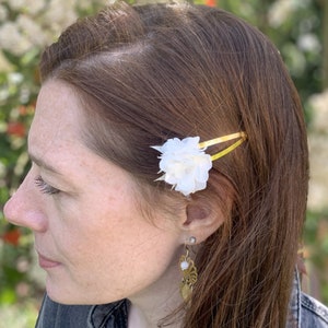 Barrette à cheveux clic-clac en fleurs séchées ROMY accessoire coiffure, cheveux, mariage pour adulte et enfant image 4