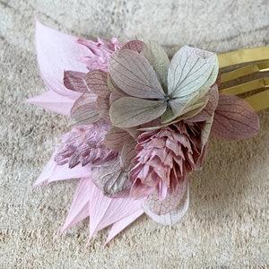 Barrette à cheveux clic-clac en fleurs séchées ROMY accessoire coiffure, cheveux, mariage pour adulte et enfant image 6