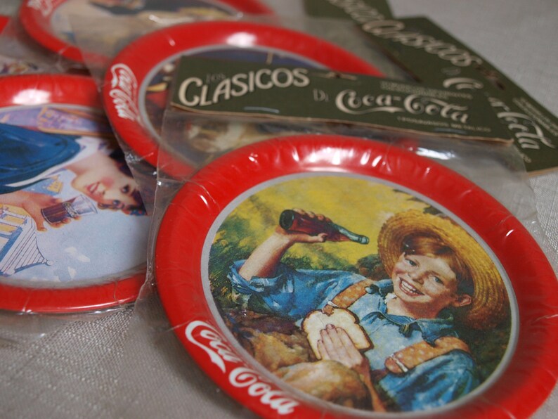 Vintage Coca Cola decor set of 5 small red metal painted | Etsy