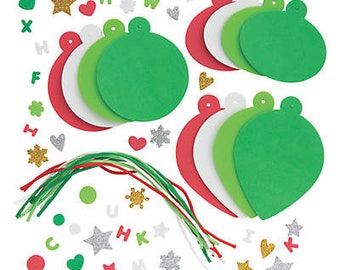 DIY Christmas Ornament Foam Craft Kit for kids-Makes 24 ornaments-Fun Christmas Party Activity