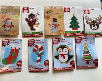 DIY Christmas Ornament Craft Kit, Foam & Felt, Kids Activity