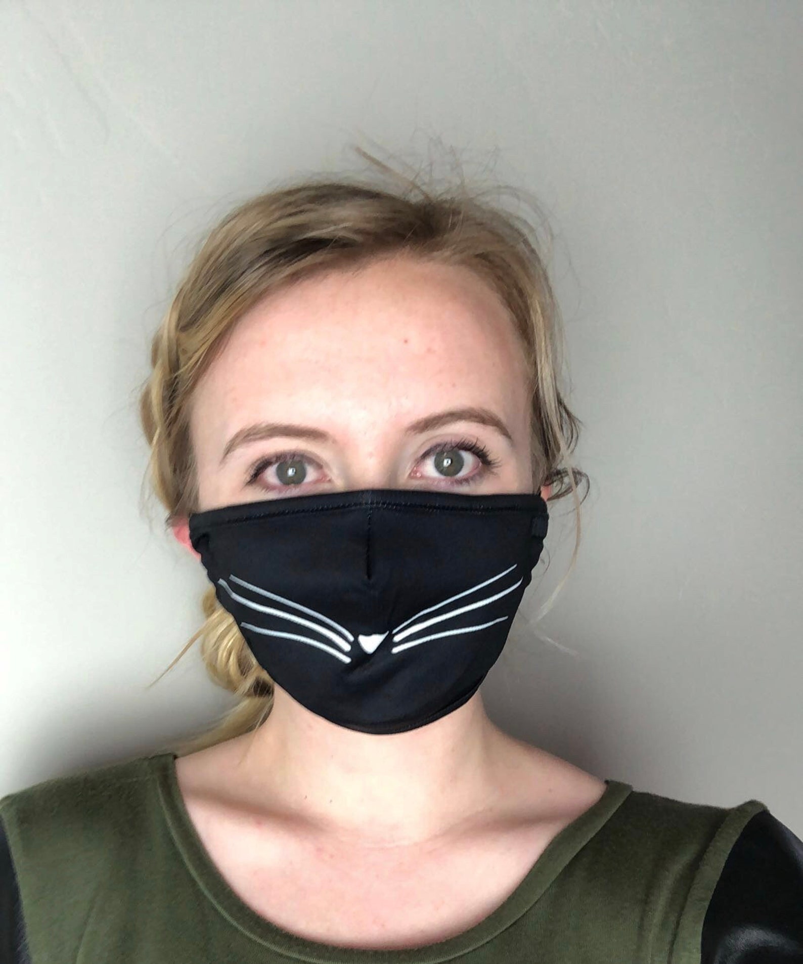 Kitty Whisker Face Mask Cat Face Mask Cute Face Mask Black Etsy