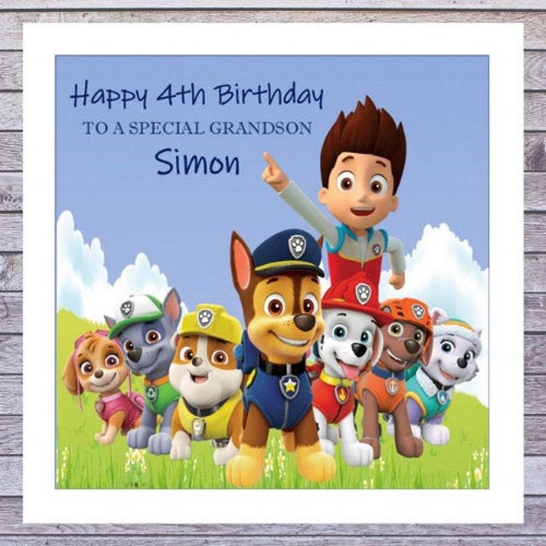 Greeting Cards & Invitations Any Age/Name.Son/Grandson Personalised Paw ...
