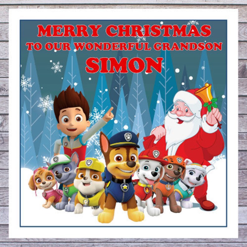 KIDS CHRISTMAS CARDS Paw Patrol Personalised With Any | Etsy UK