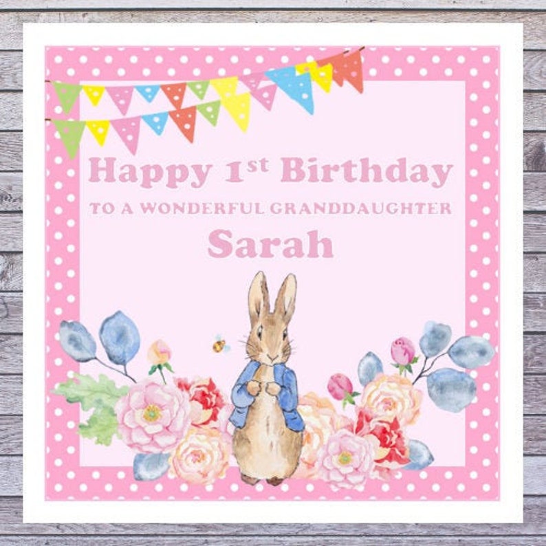 KIDS BIRTHDAY CARDS peter rabbit personalised with any | Etsy