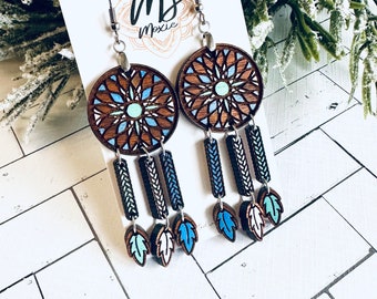 Separated Dreamcatcher Earrings-SVG FILE ONLY-No Physical Product
