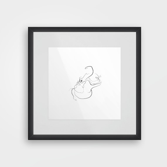 pics Simple Hippo Line Drawing etsy
