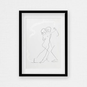 TANGO, Dancer Line Drawing Art Print, Ballroom, Instant Digital Download