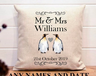 Wedding date pillow | Etsy Personalised PILLOW CASES Wedding Bride