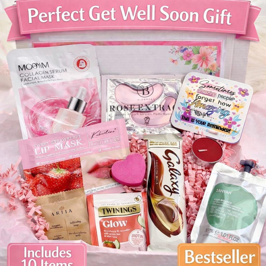 Personalised Get Well Soon Gift Box for Her | Care Package Hamper ...
