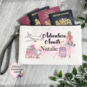 Personalised Passport Travel Documents Holder Pouch Luggage Tag Family Name Holiday Items Custom Passport Holder girls ladies image 1