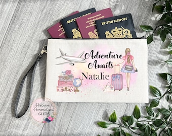 Personalised Passport Travel Documents Holder Pouch Luggage Tag Family Name Holiday Items Custom Passport Holder girls ladies