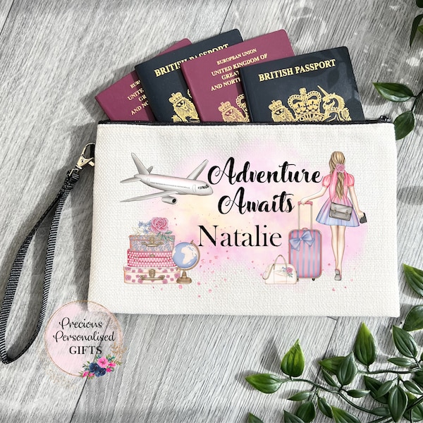 Personalised Passport Travel Documents Holder Pouch Luggage Tag Family Name Holiday Items Custom Passport Holder girls ladies