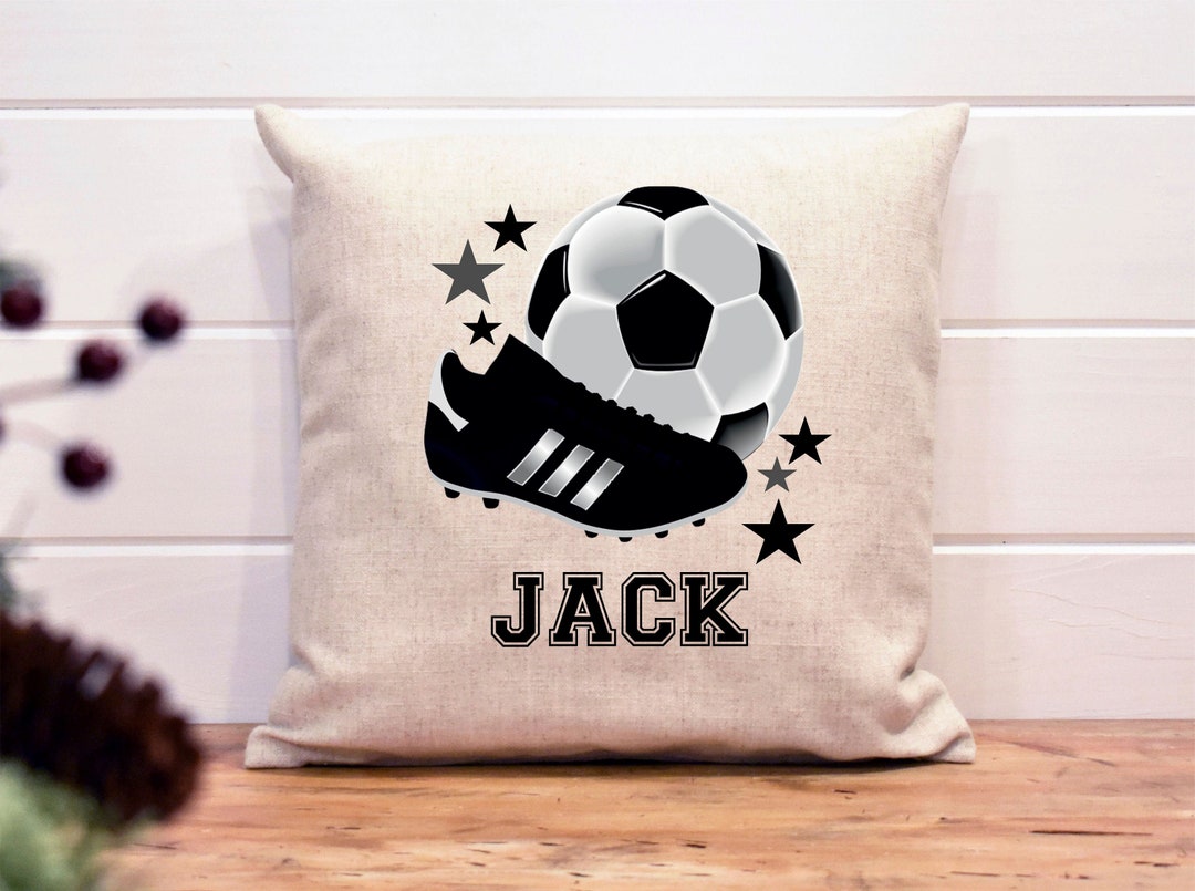 Personalised Football Cushion, Sports Gift, Boys Decoration, Bedroom