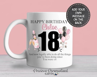 Personalized 18th Birthday Mug & Coaster Set: Custom Name Gift