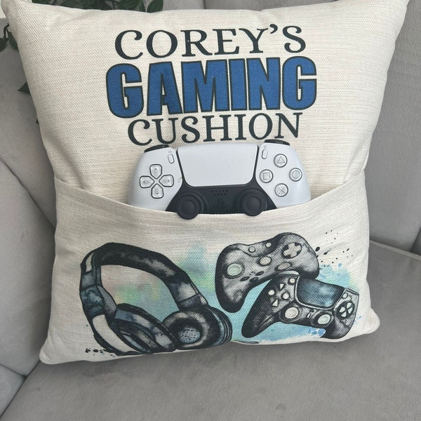 Personalised gaming book cushion, gamer gift, gift for gaming, pocket cushion Gaming Gift Gamer Bedroom