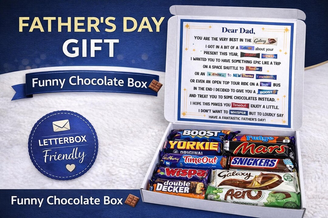 Fathers Day Chocolate Gift Box | Dad Gift | Grandad Gift | Funny ...