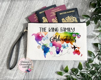 Family Passport Holder Personalised Passport Travel Documents Holder Pouch Luggage Tag Rainbow Holiday Items Custom Passport Holder Items