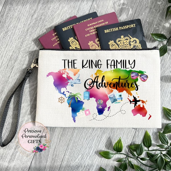 Family Passport Holder Personalised Passport Travel Documents Holder Pouch Luggage Tag Rainbow Holiday Items Custom Passport Holder Items