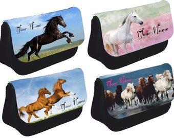 Personalised Horse Pencil Case Back to school Girls Birthday Christmas gift Stationary 4 designs to choose from Horse Gift Love Horses