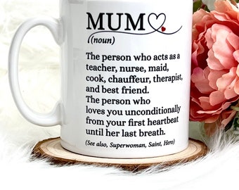 Mum Mug, mothers day gift, gift for her, mum quote, mothers day present,  Mummy birthday, superwoman, hero, mum gift