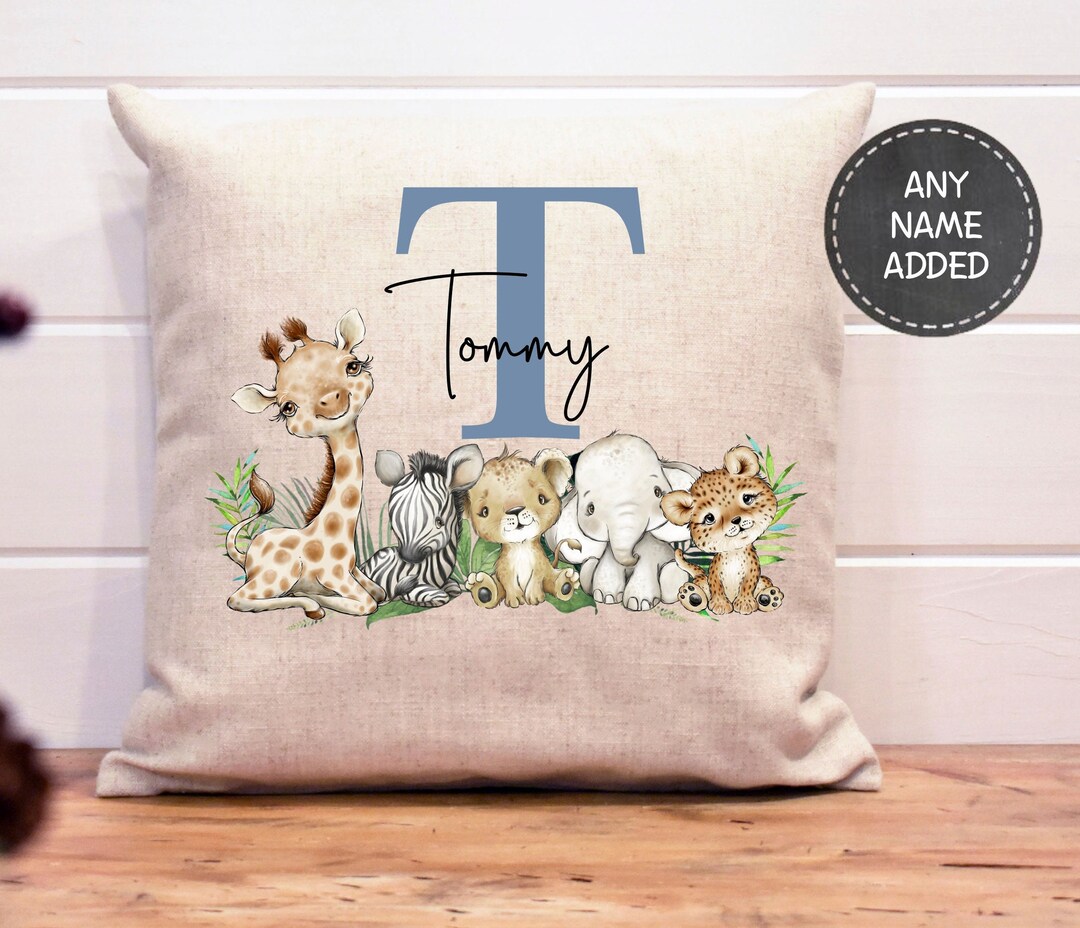 New Baby Boy Cushion, Personalised to the World Cushion, New