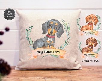 Sausage dog cushion personalised sausage dog gift, Dachshund dog