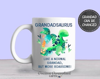 Fathers Day Gift Grandad Gift Mug, Grandadsaurus Dinosaur funny Grandad birthday gift for Grandad cheeky Grandad mug
