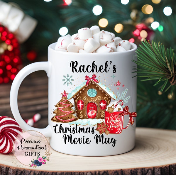 Christmas movie mug, personalised Christmas mug, Secret santa gift, Christmas cup hot chocolate mug, Christmas gift