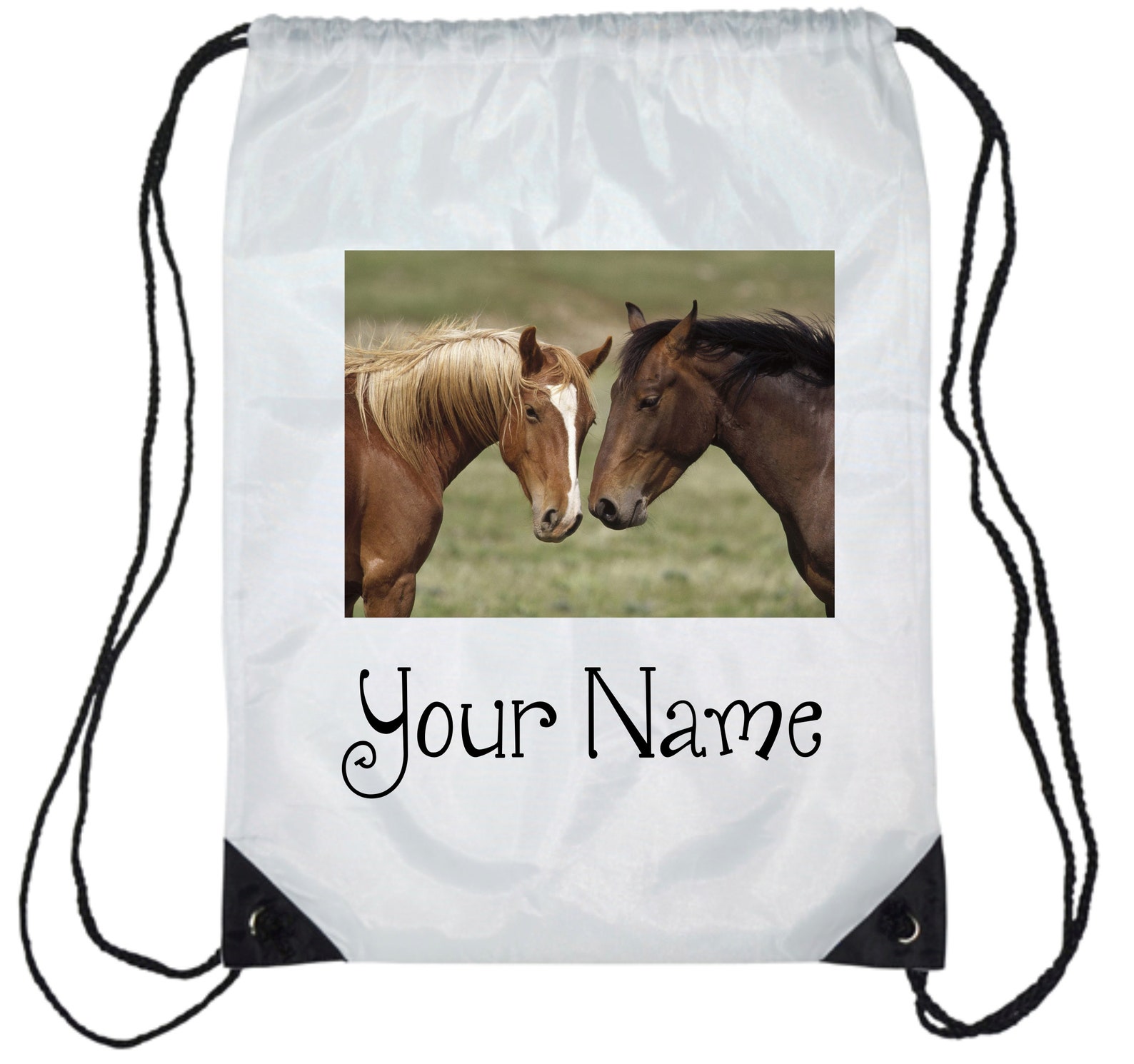 Personalised Horse School Gym Bag With Any Name Back to School Etsy