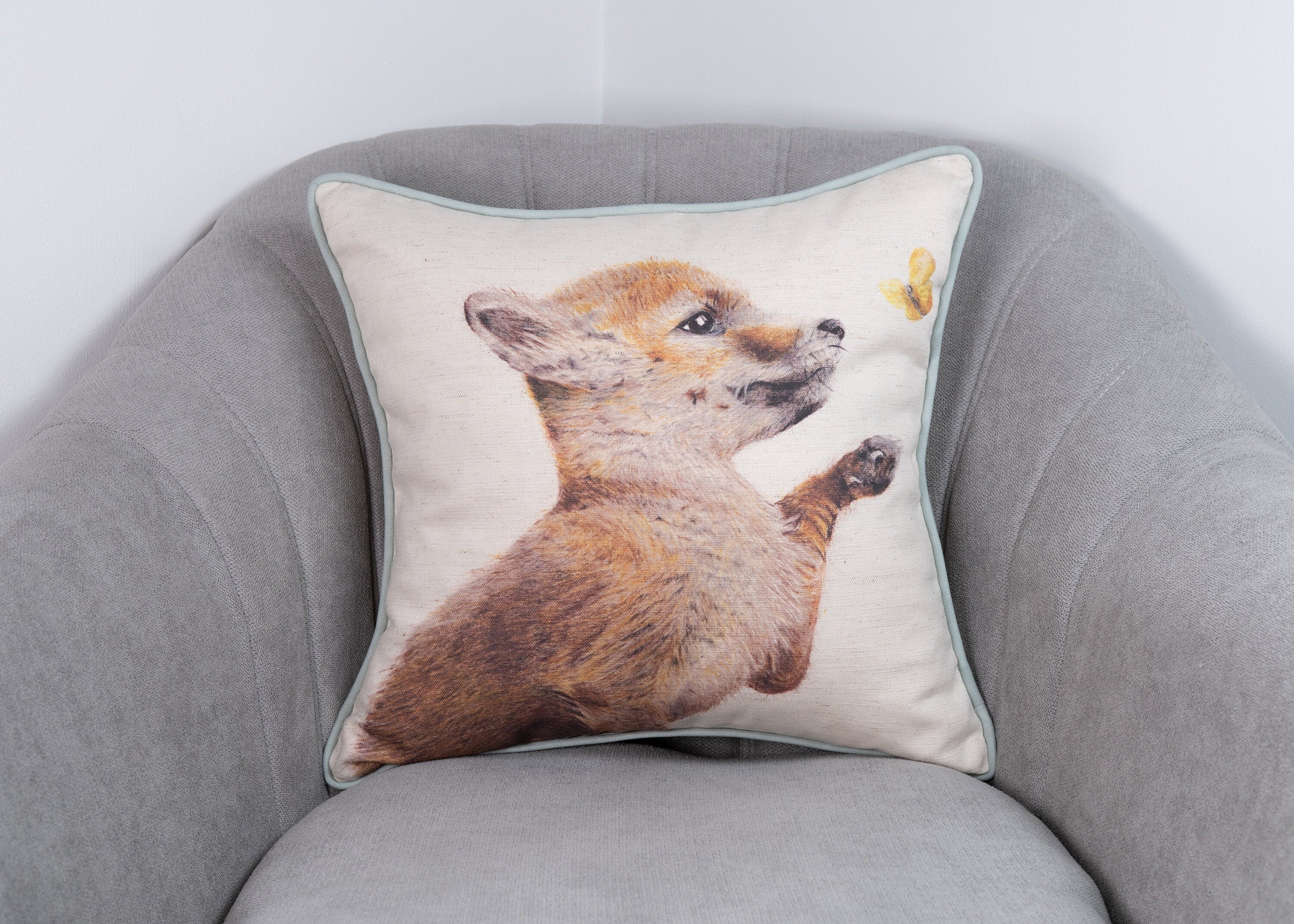 Fox cushion cover Woodland nursery decor Forest animal pillow Etsy