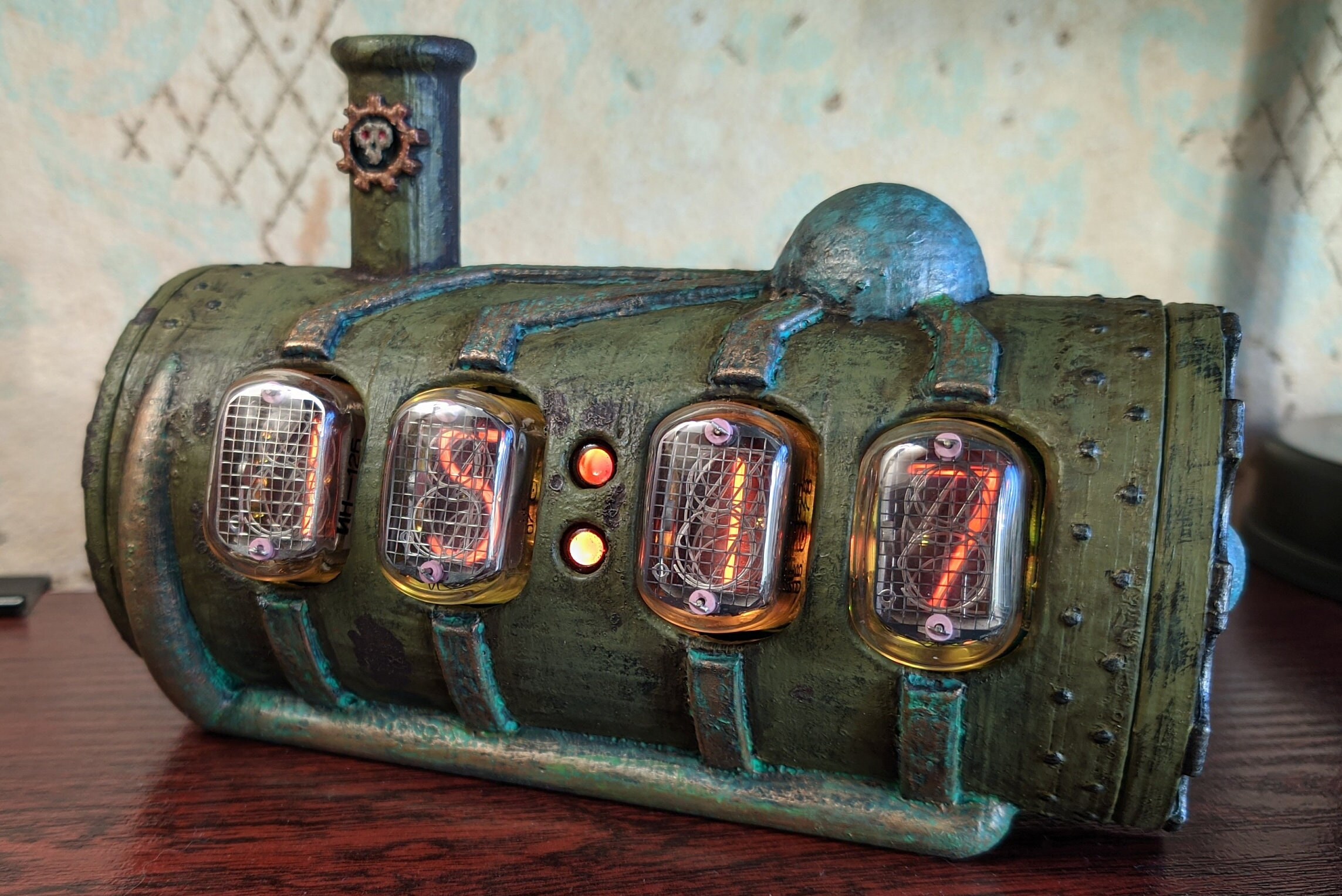 NIXIE Tube Steampunk Clock Etsy