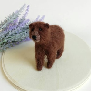 Needle felted bear Wool felt bear sculpture Needle felted animal Realistic woodland animals