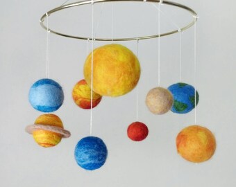 Solar System Mobile Crib Space Mobile Nursery Felt Planet Mobile