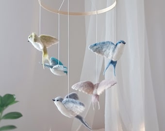 Flying Bird Mobile for Nursery Swallow Mobile Birds Baby Mobile
