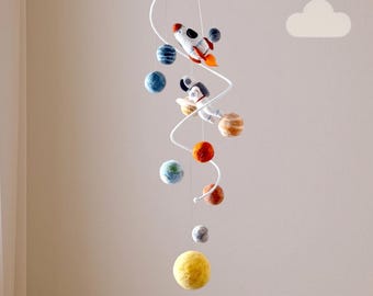 Space mobile nursery Solar system mobile crib Planet decor Baby gift newborn