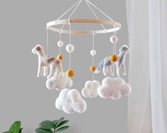 Custom dog baby mobile nursery Puppy mobile crib Personalized pet dog nursery decor