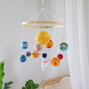 Solar system mobile for space nursery.