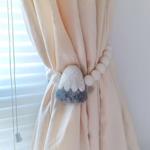 Woodland curtain holder Mountain curtain tie backs nursery Children curtain tieback Nordic curtain holdback Nature curtain pullback kids