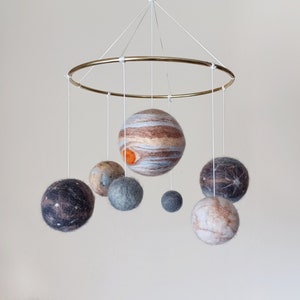 Space mobile for nursery Space baby mobile boy Felt planet mobile Outer space crib mobile girl Solar system mobile hanging Space nursery