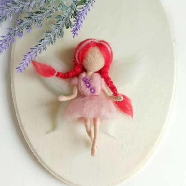 Needle Felted Fairies, Felted Doll Girl, Waldorf Fairy Doll, Felt Flower Fairy, Garden Art Doll