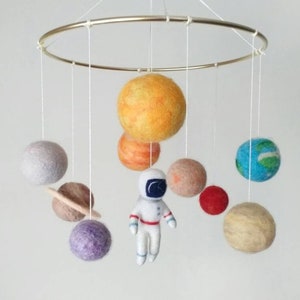 Solar System Mobile Nursery Pastel Outer Space Mobile Baby Boy